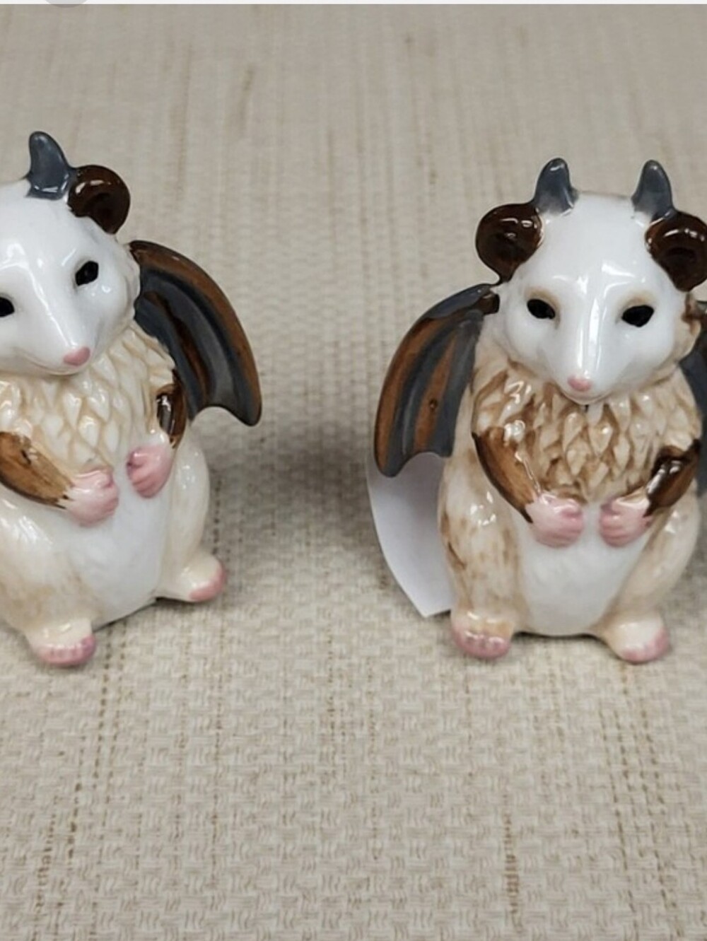 Opossum Bat Vampire Halloween Salt Pepper Shakers New